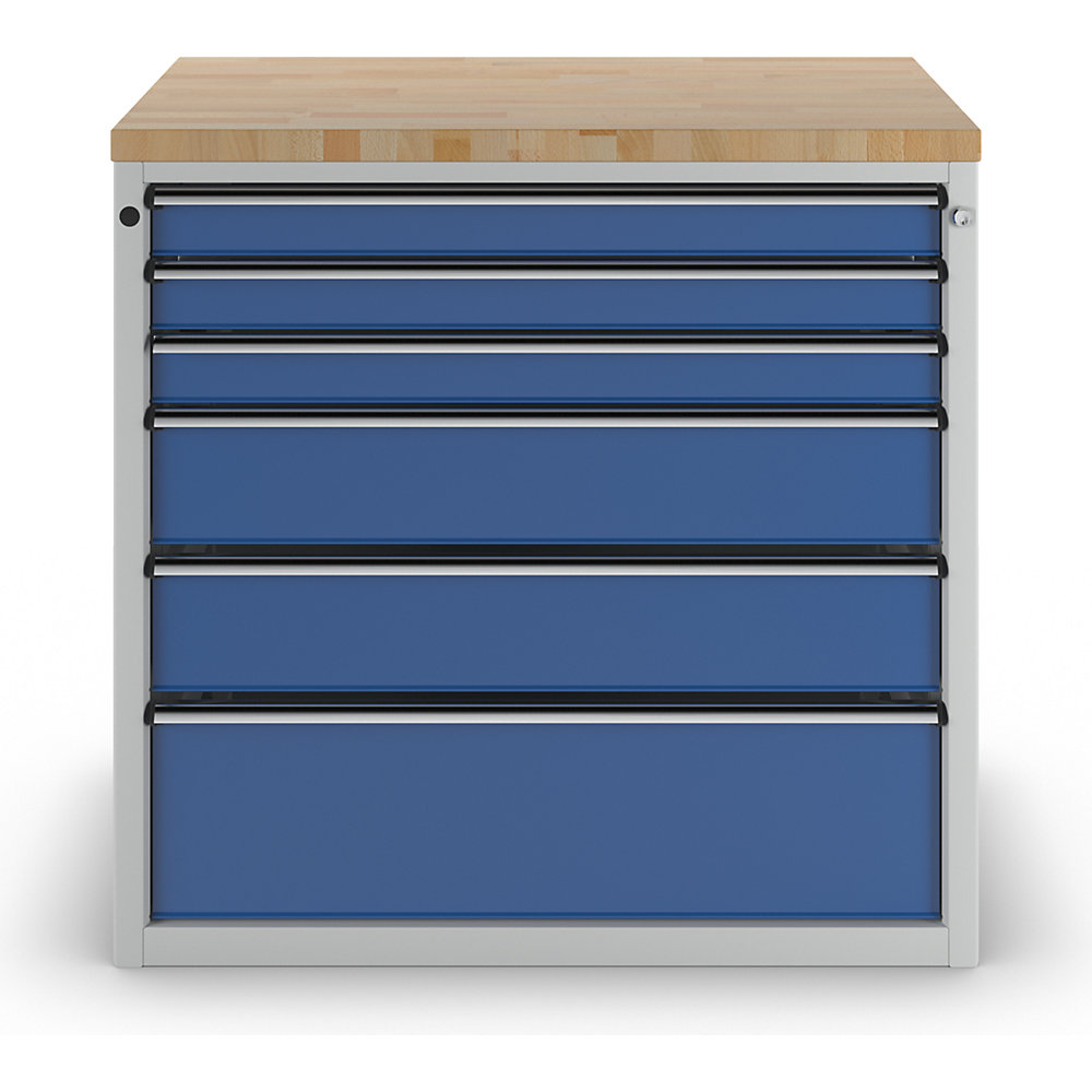 ANKE Armoire pour comptoir de distribution d'outils, 6 tiroirs, gris / bleu 2