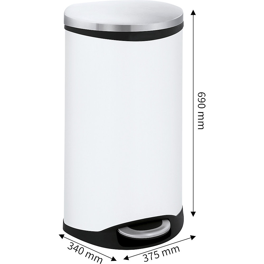 EKO Shell Shape Step Trash Can White 30L 2