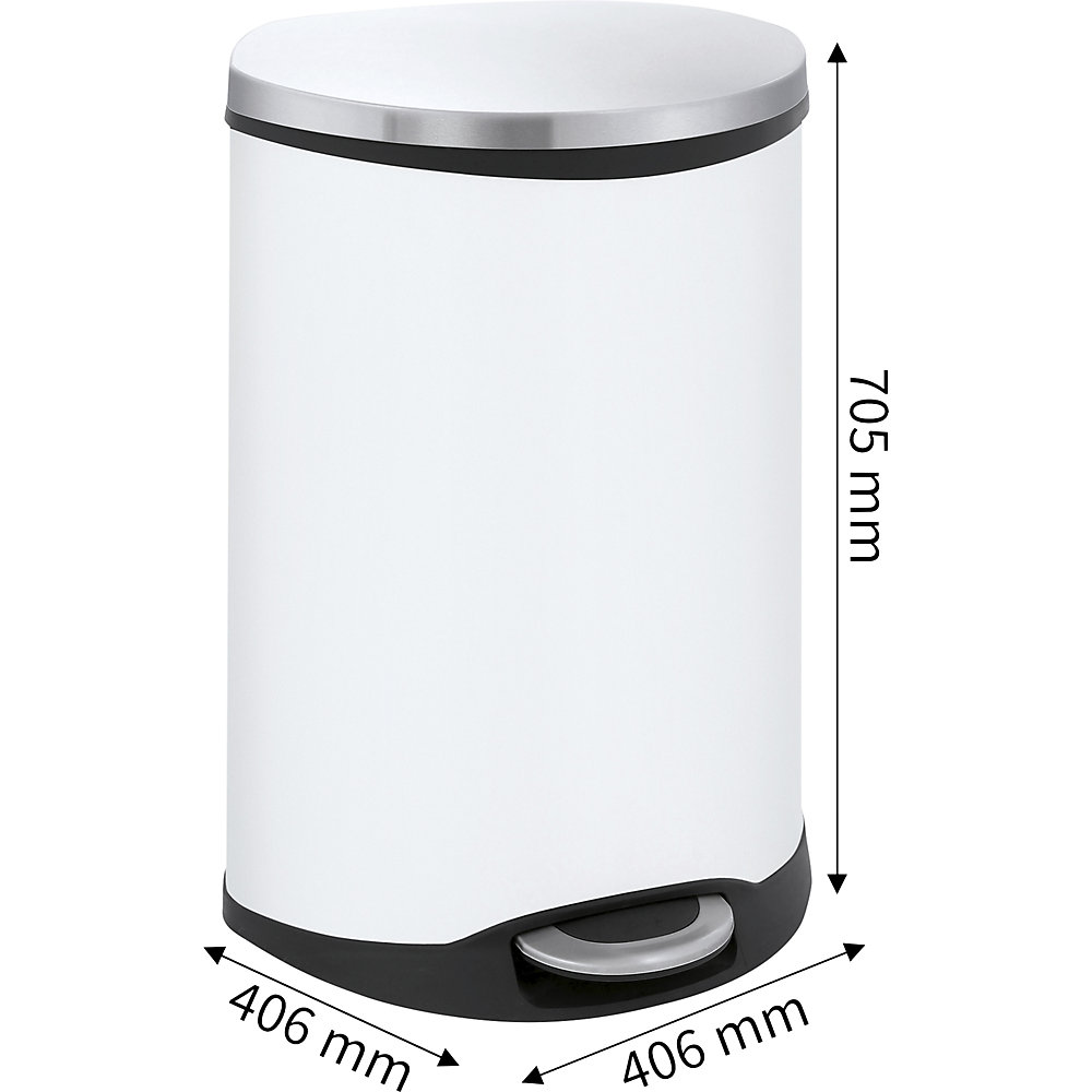 EKO 50L Pedal Bin White Steel 2