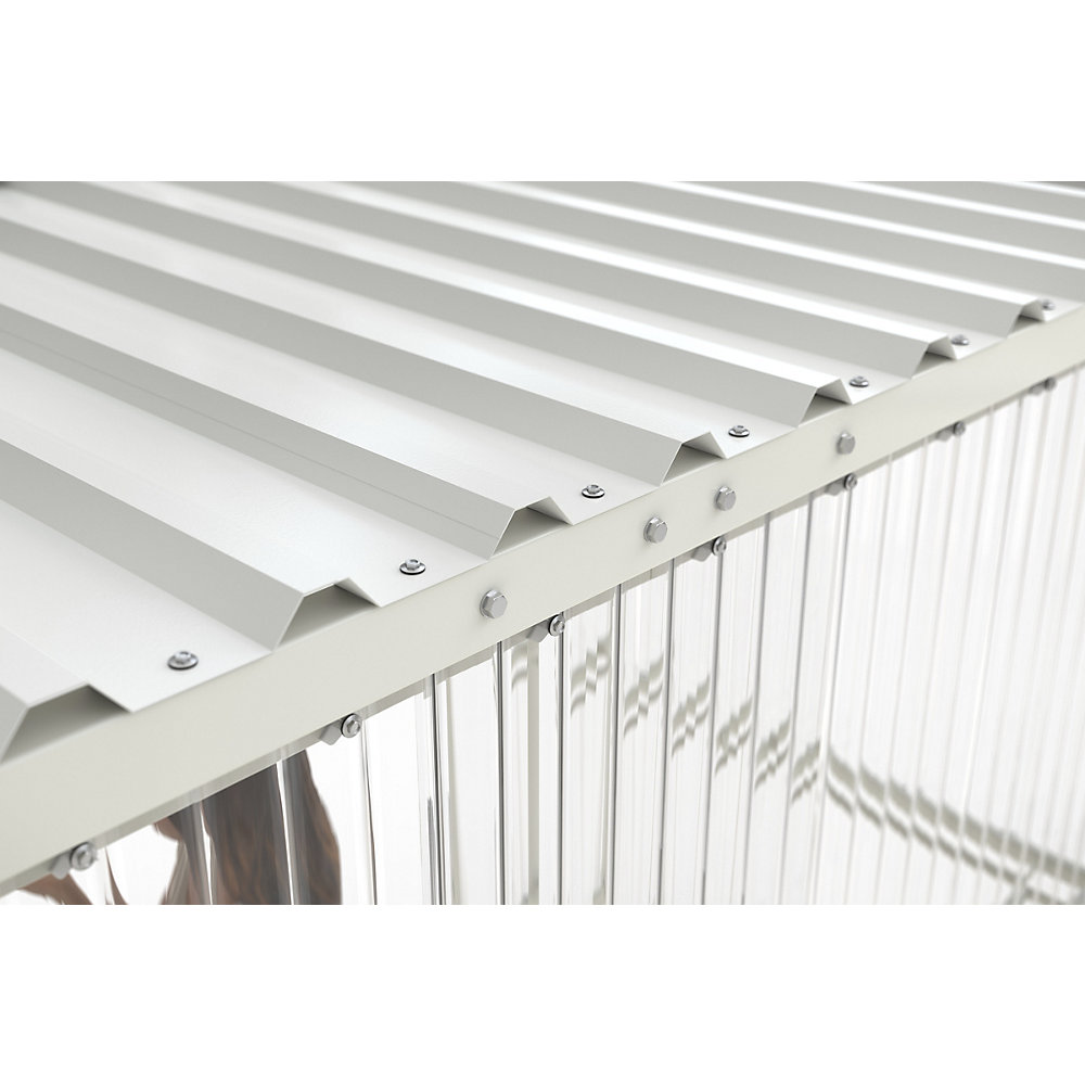 Überdachung Jena Maxi, einseitig offen, BxT 2960 x 1580 mm, grauweiß WSM 2