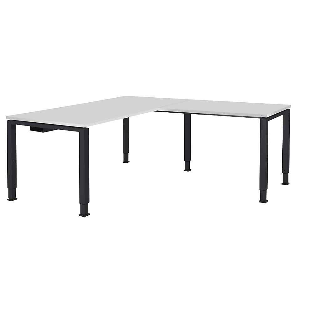 Bureau avec plan de liaison avec pieds en tubes carrés et rectangulaires