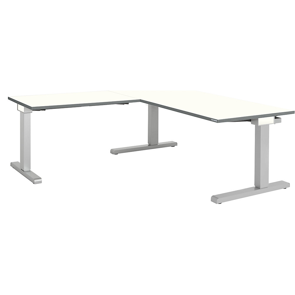 Bureau réglable en hauteur, relié