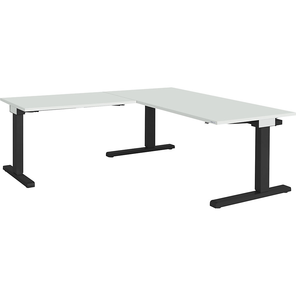 Bureau réglable en hauteur, relié