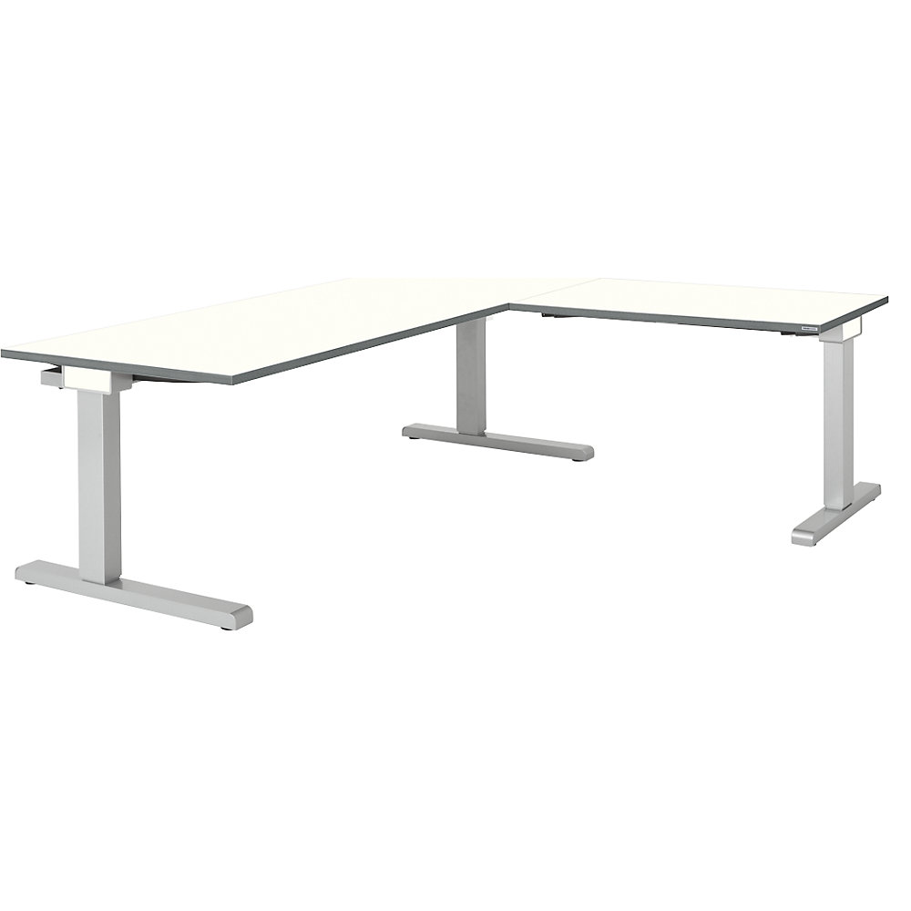 Bureau réglable en hauteur, relié