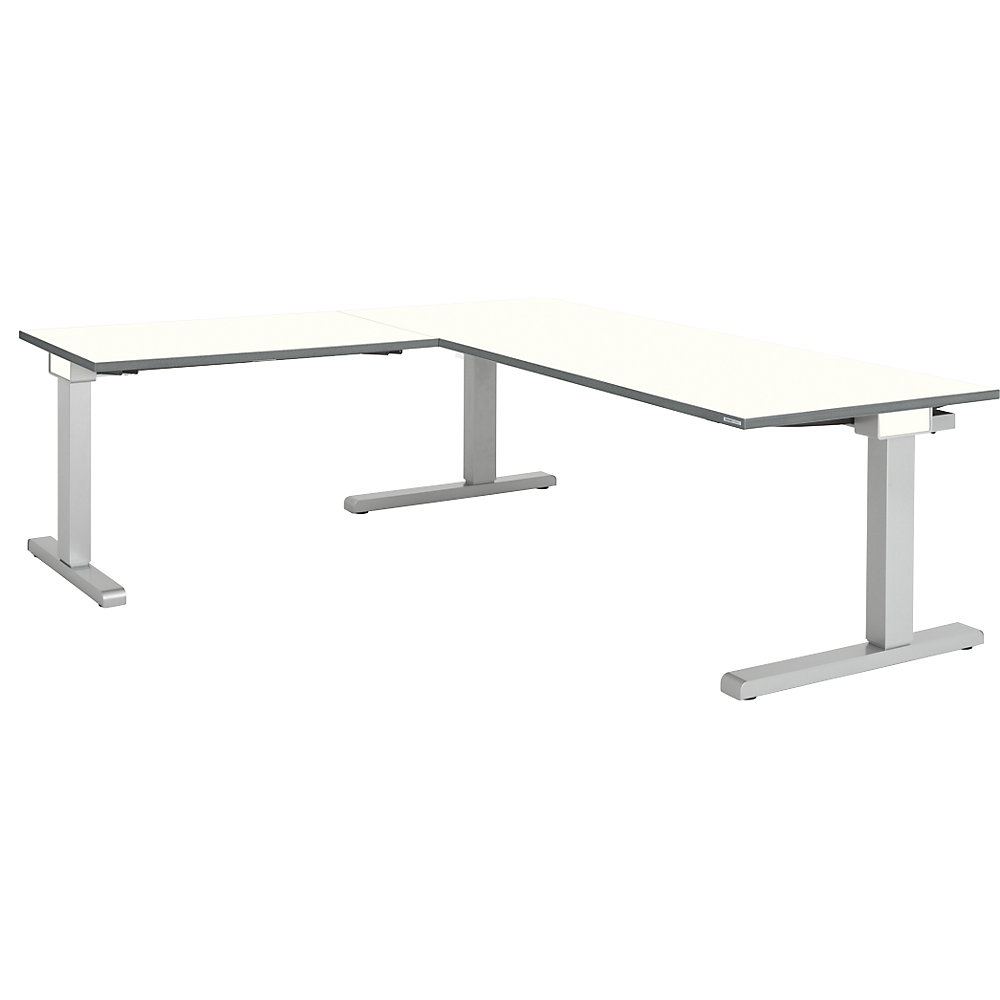 Bureau réglable en hauteur, relié