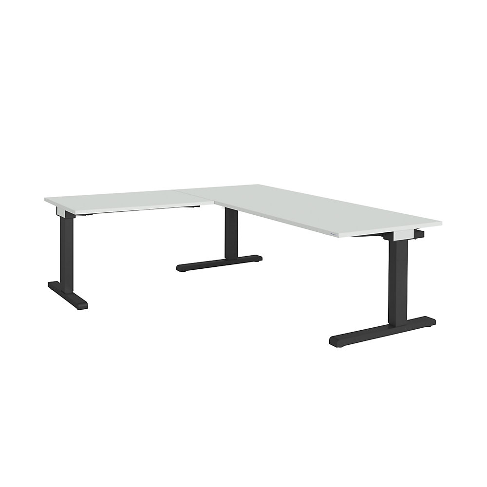 Bureau réglable en hauteur, relié