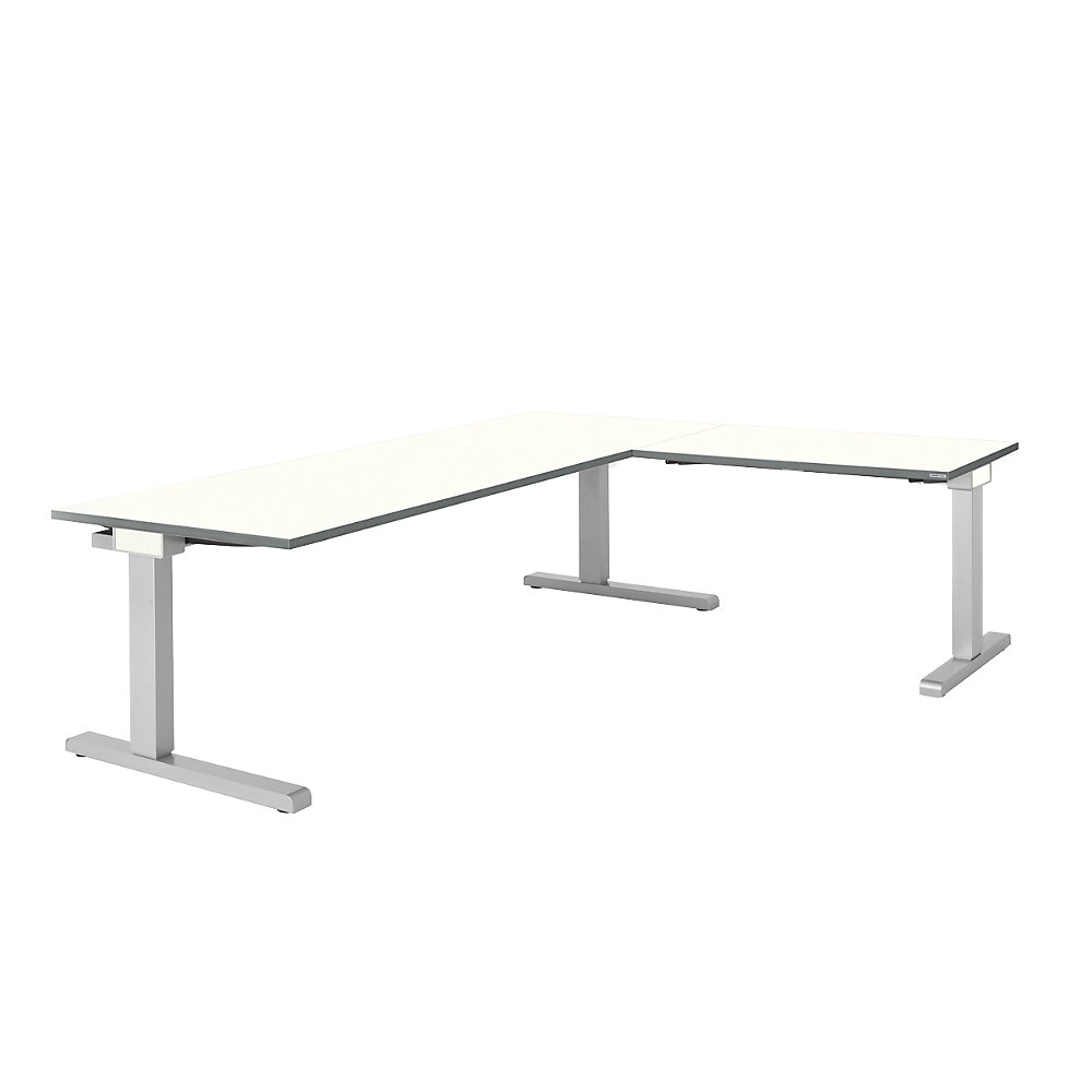 Bureau réglable en hauteur, relié