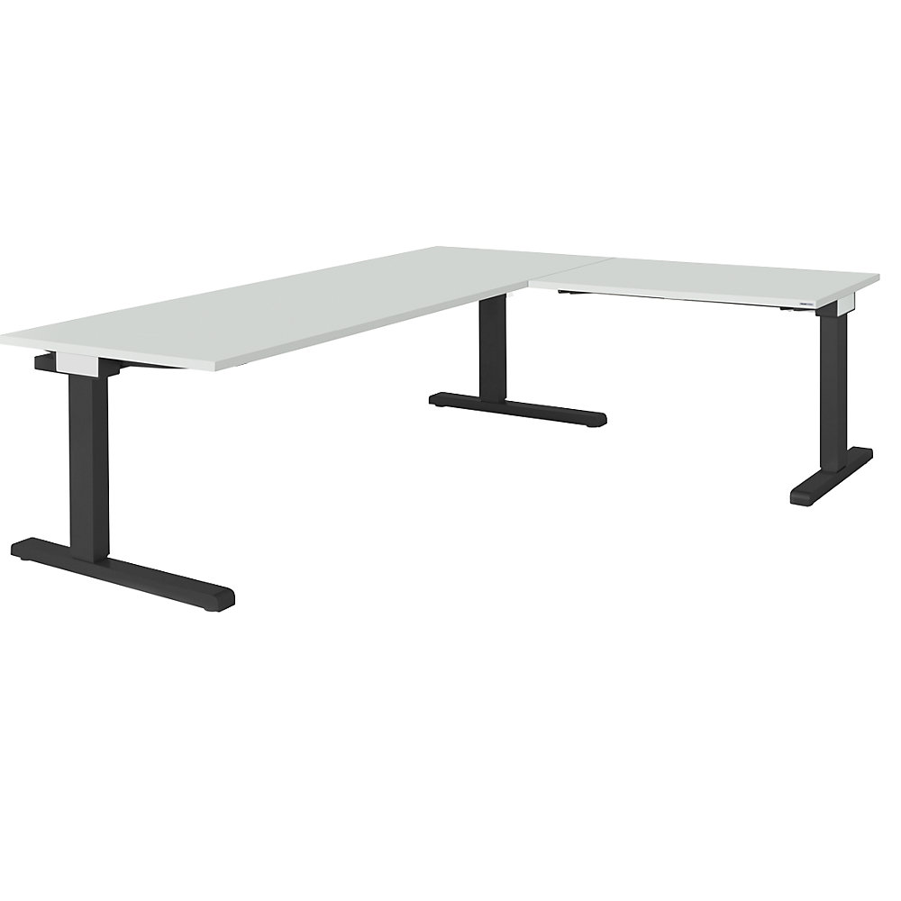 Bureau réglable en hauteur, relié