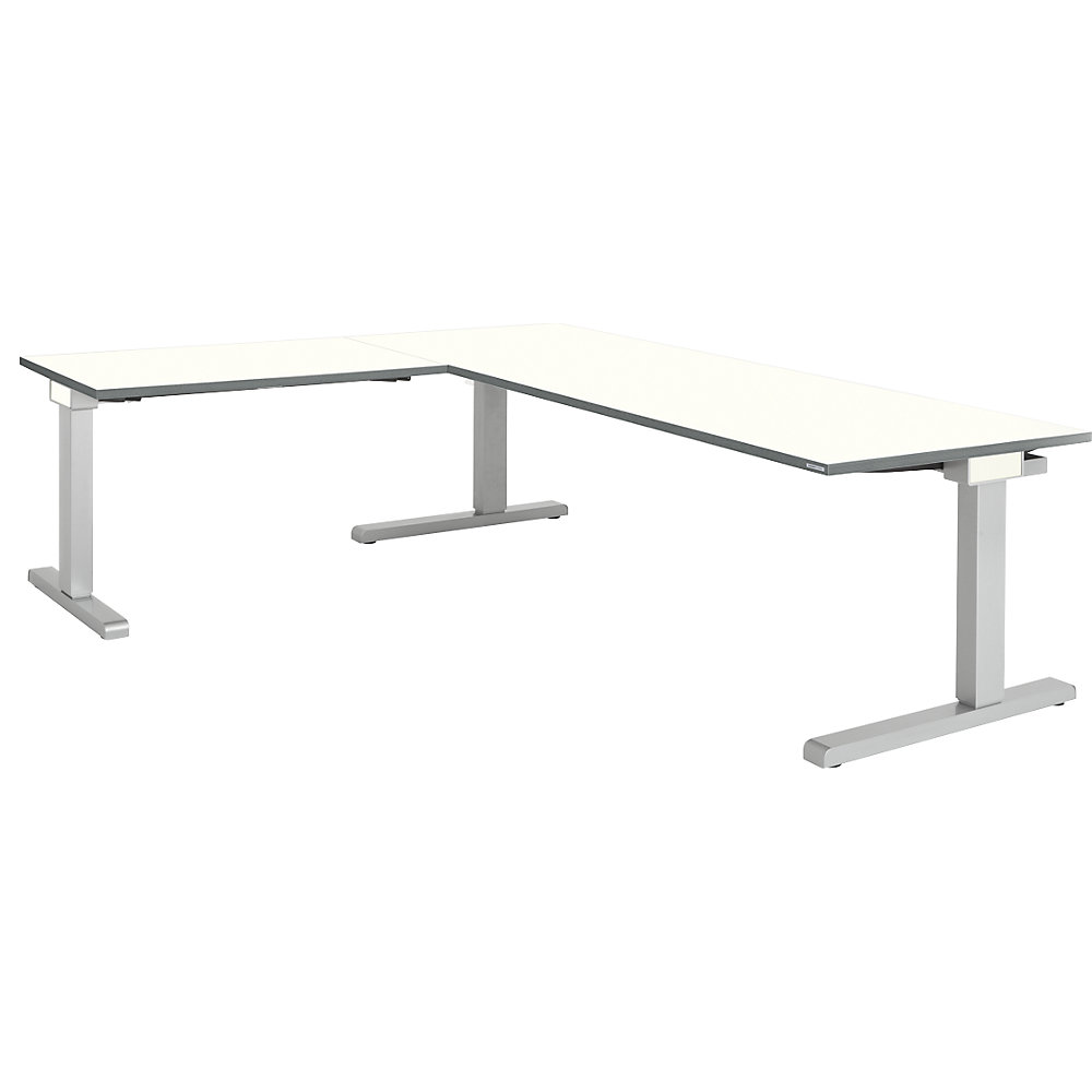 Bureau réglable en hauteur, relié