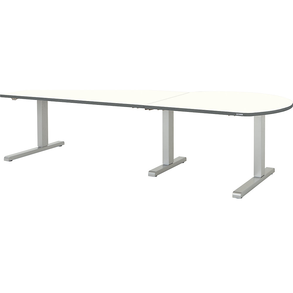 Bureau réglable en hauteur, relié