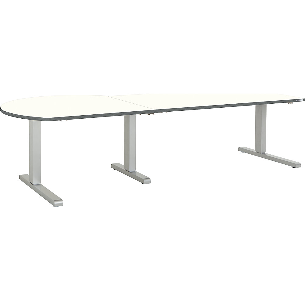 Bureau réglable en hauteur, relié