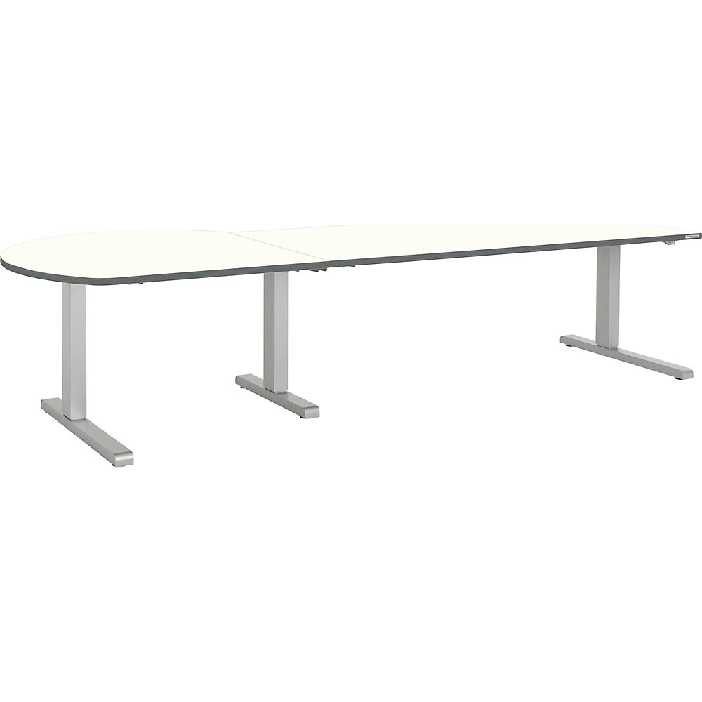 Bureau réglable en hauteur, relié