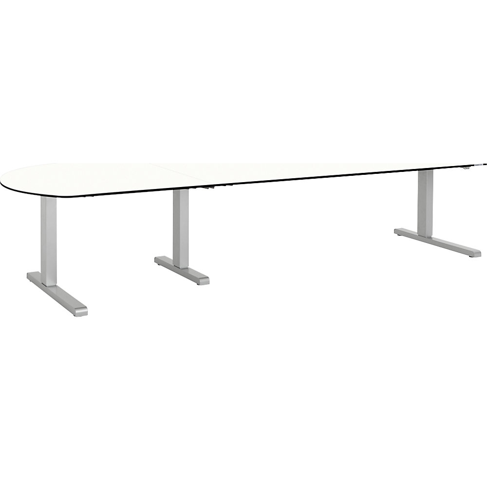 Bureau réglable en hauteur, relié