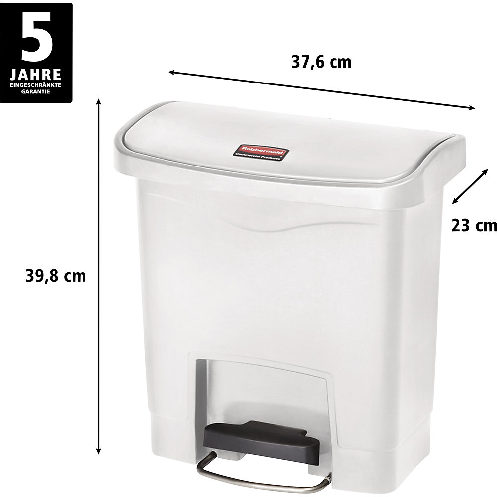 Treteimer SLIM JIM®, aus Polyethylen, 15 l, weiß Rubbermaid 2
