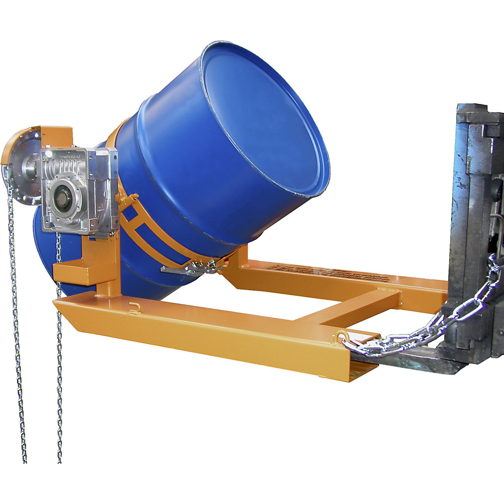 Fasskipper, für Staplerbetrieb, mit Endloskette, lackiert gelborange eurokraft pro 2