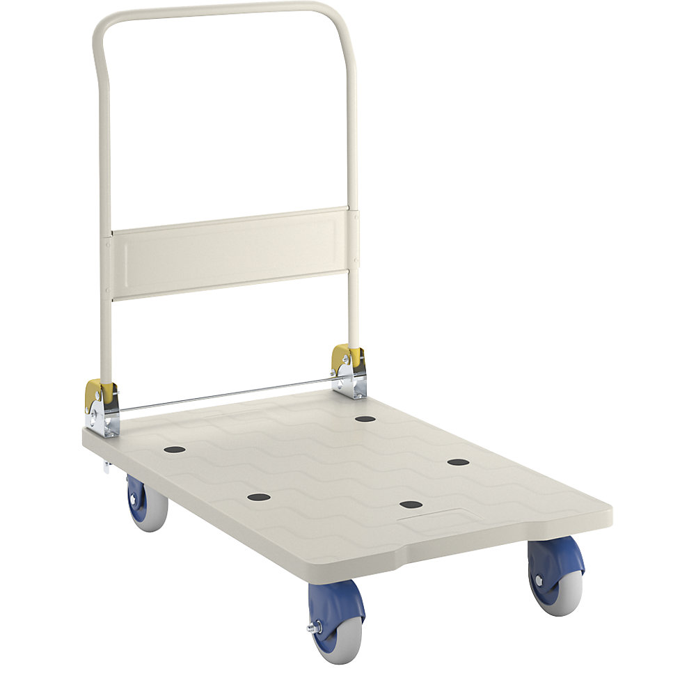 DURHAND Carrello Portapacchi Pieghevole in Alluminio e Acciaio con Maniglia  Telescopica e 2 Ruote in EVA, 40x41x107 cm