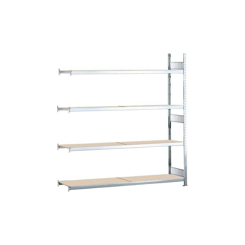 Weitspannregal, gesteckt, HxBxT 2500 x 2000 x 400 mm, Spanplatten, Anbauregal SCHULTE