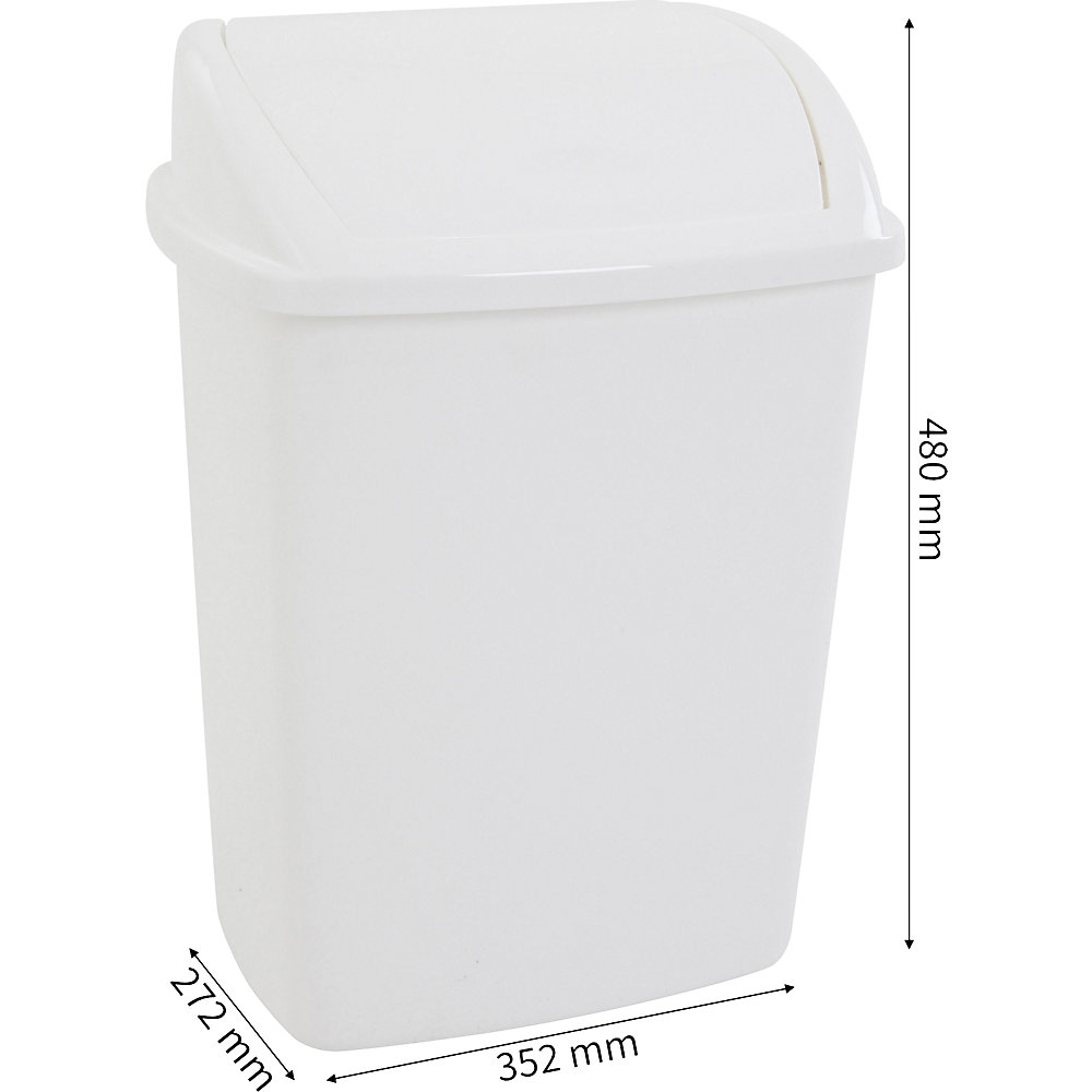 Kaiserkraft Swing-Top Waste Bin 26 L White 2