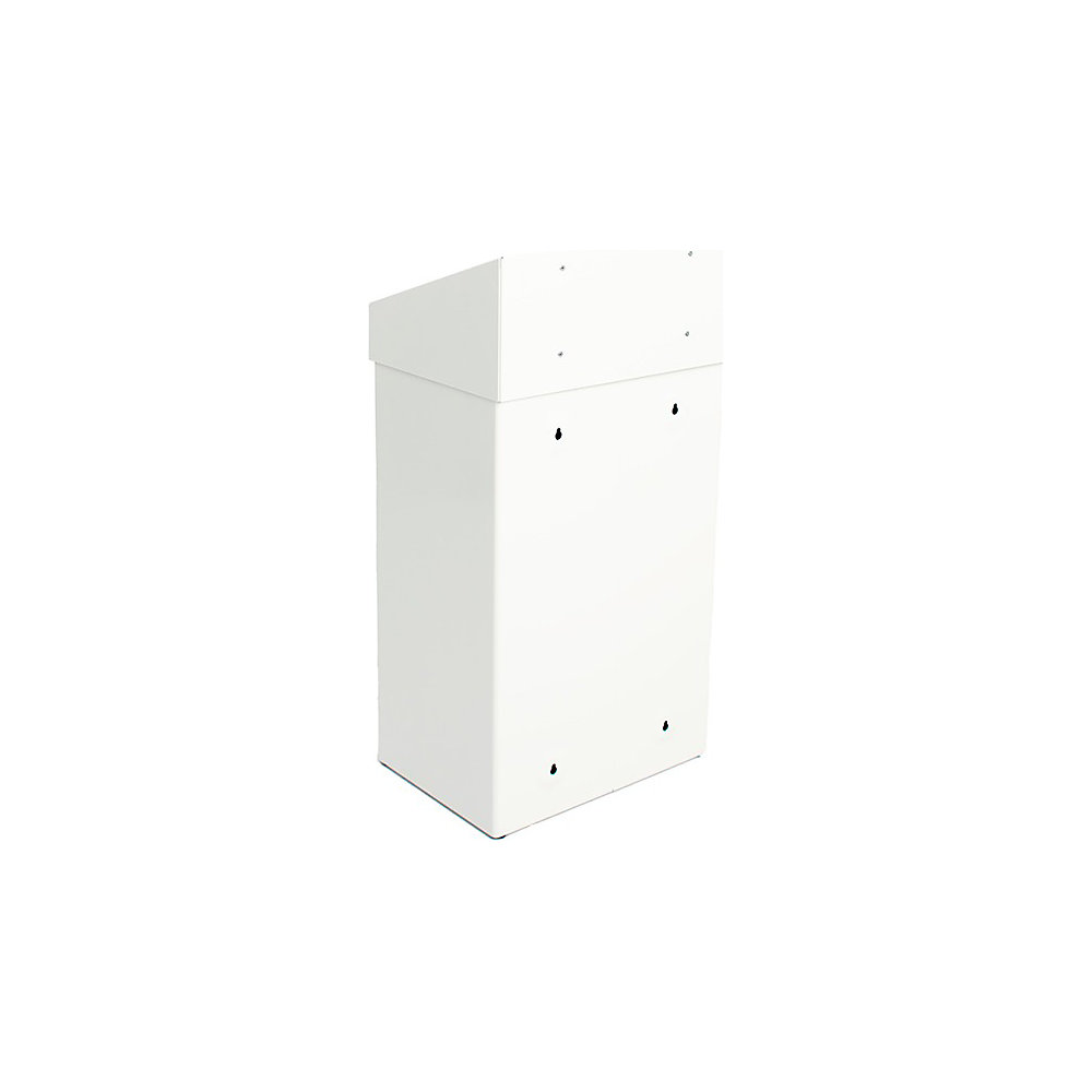 kaiserkraft Abfallsammler mit Pushdeckel, Volumen 50 l, BxHxT 380 x 680 x 250 mm, Aluminium, weiß 2