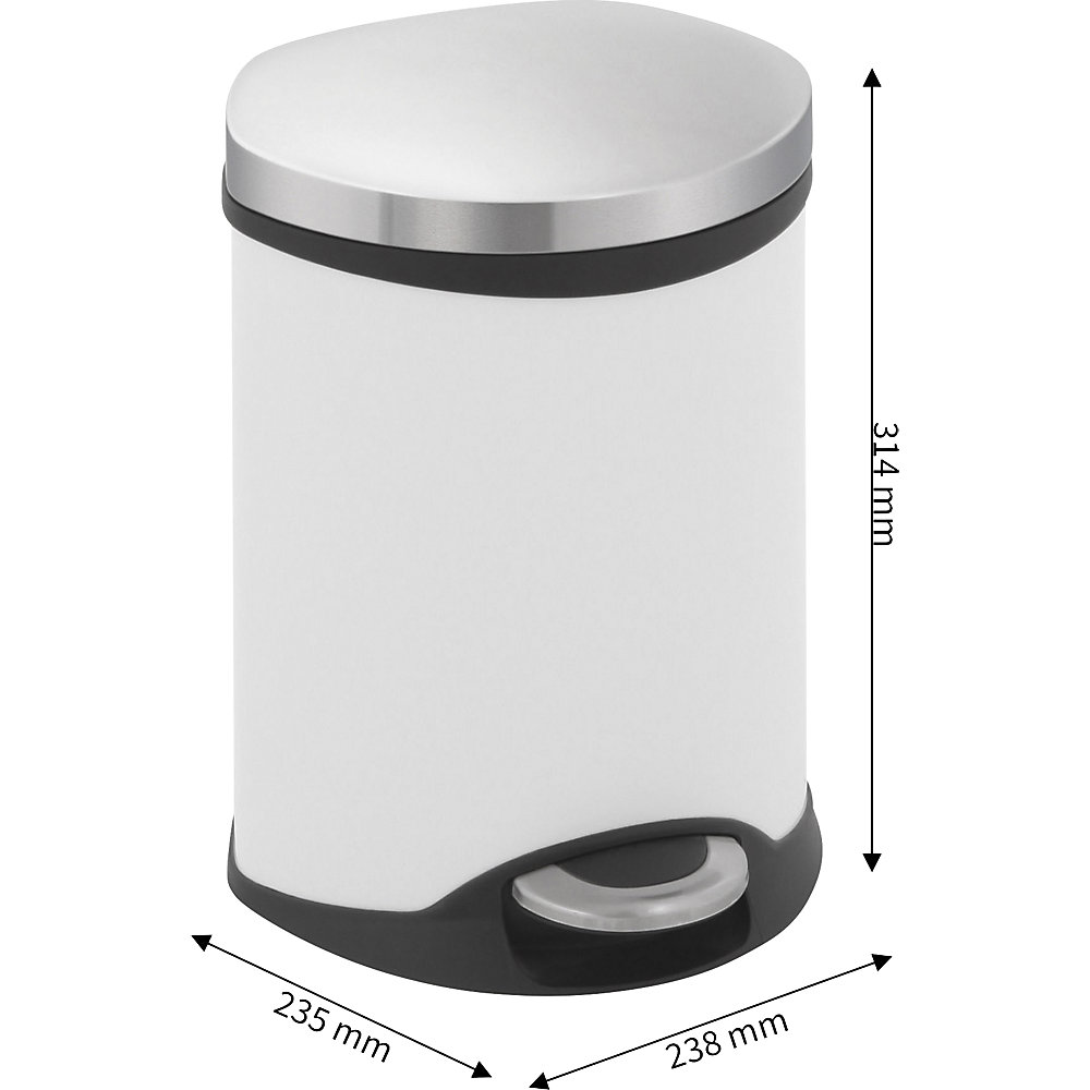 EKO Shell-Shaped Step Trash Can White 2
