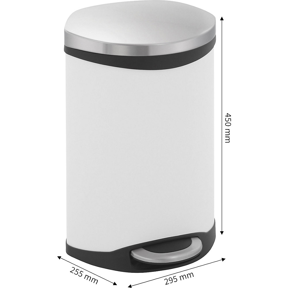 EKO Pedal Bin White 10L 2