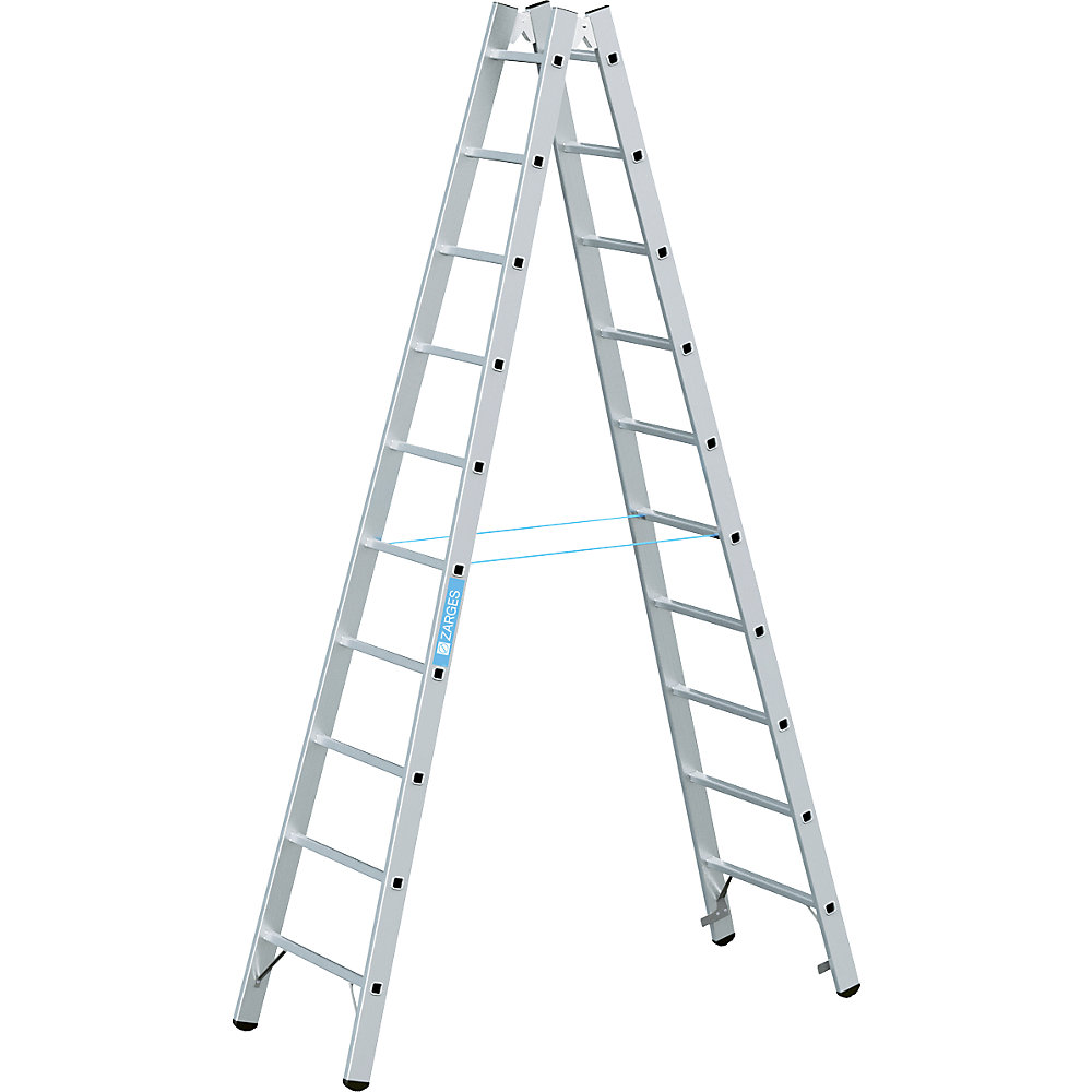ZARGES Professional rung ladder, double sided, 2 x 10 rungs