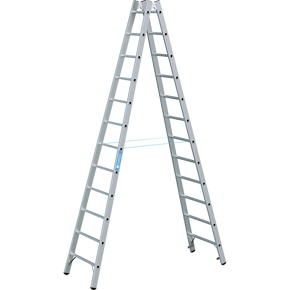ZARGES Professional rung ladder, double sided, 2 x 12 rungs