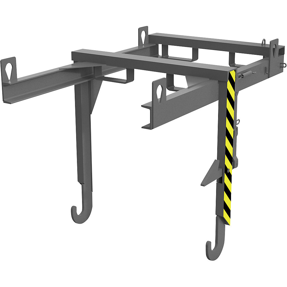 Stapler-Traverse zu Kipp- und Stapelbehälter, kranbar, Traglast 1000 kg, für Behältergröße 0,55 m³ eurokraft pro