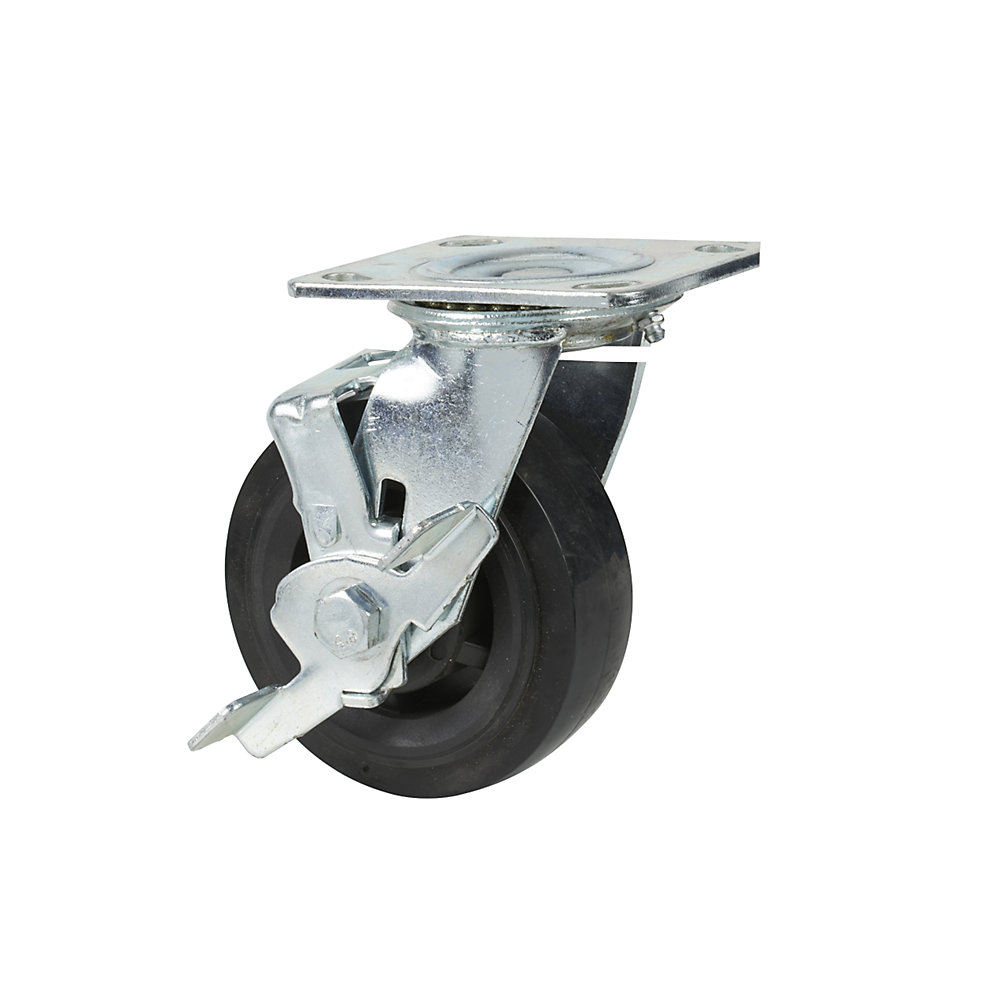 Rotella pivottante con fermo, Ø 125 x 60 mm, per carrello per officina