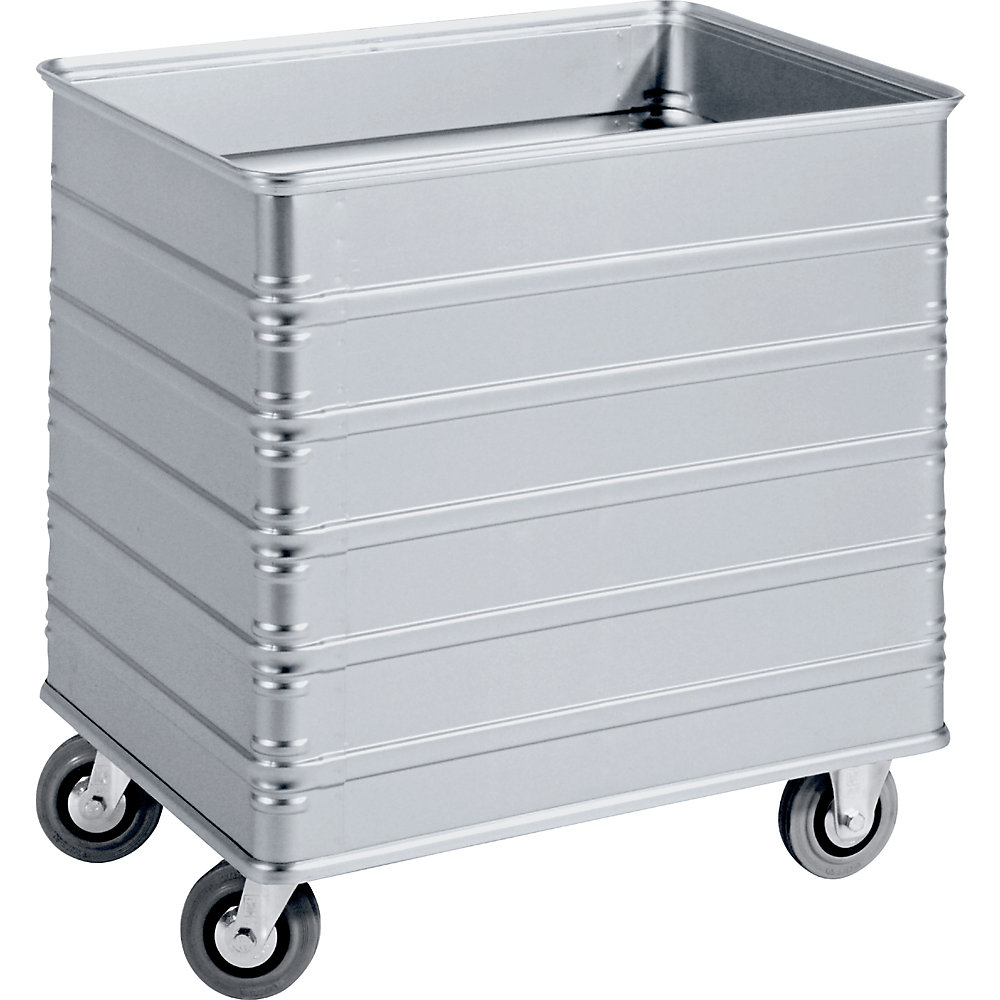 ZARGES Aluminium box trolley, capacity 230 l, with edge and base profile