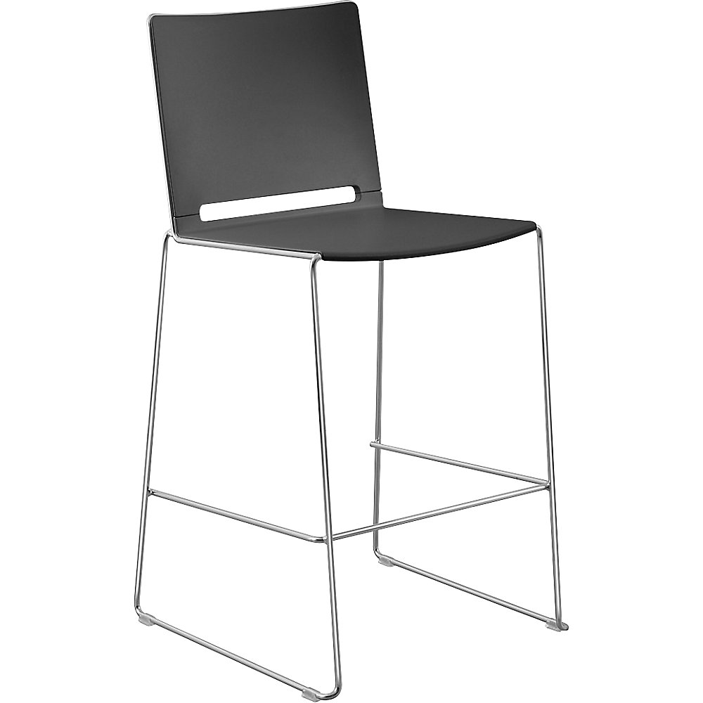 PP bar stool, seat height 730 mm, black