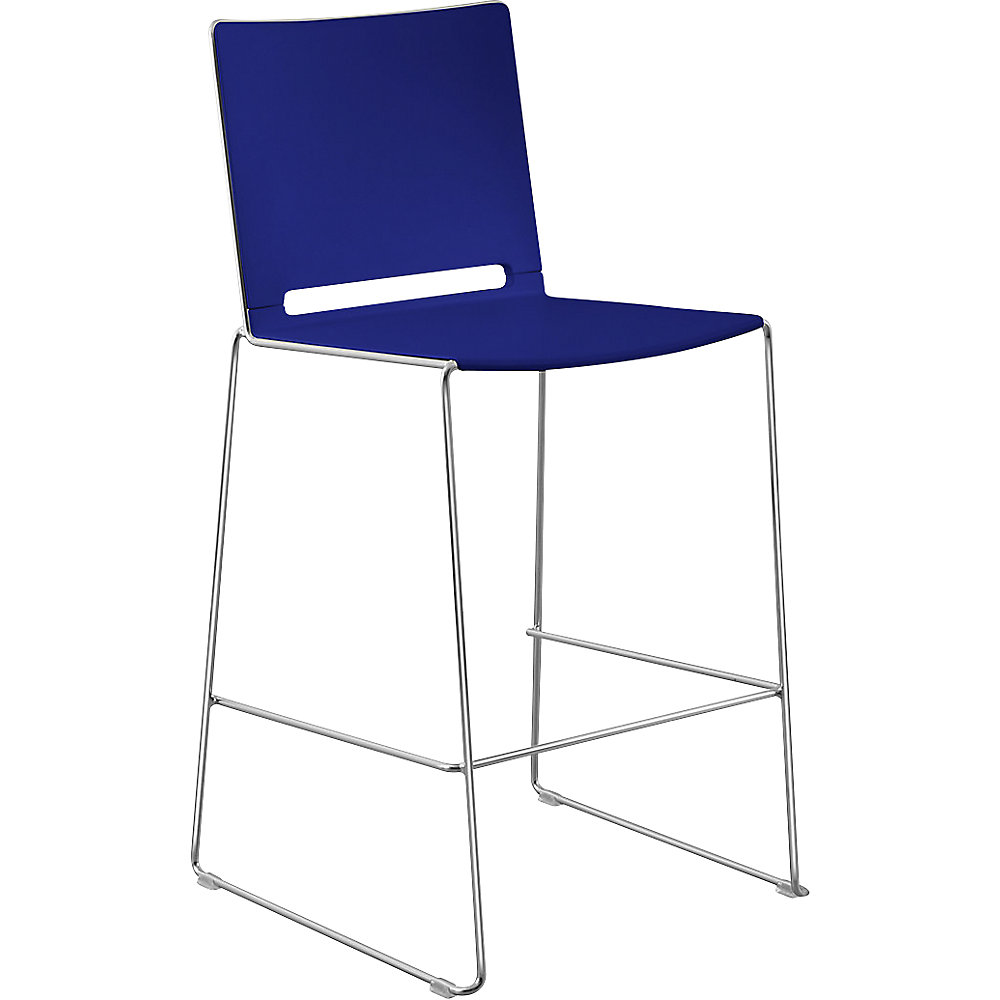 PP bar stool, seat height 730 mm, blue