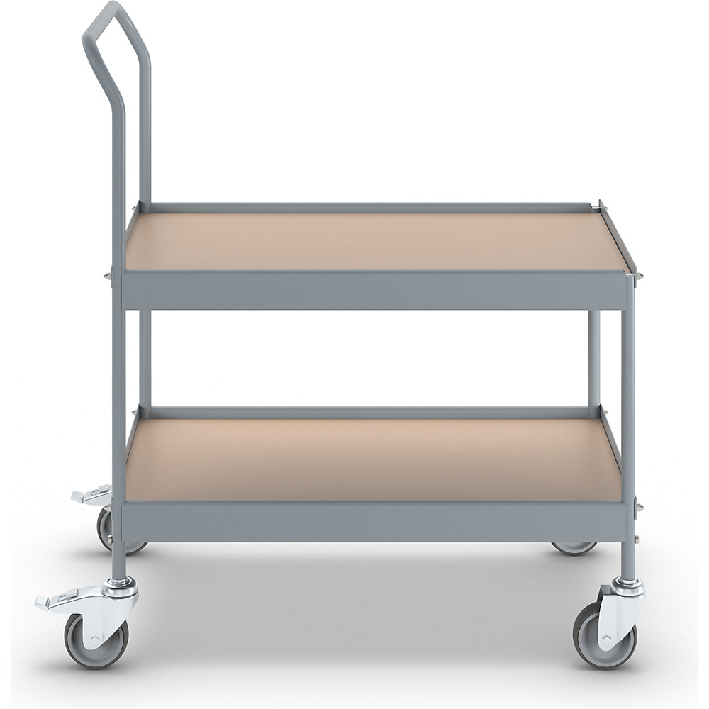 Abräumwagen, LxBxH 840 x 470 x 955 mm, mit 4 Lenkrollen, 2 mit Doppelstopp, Rad-Ø 100 mm eurokraft pro 2