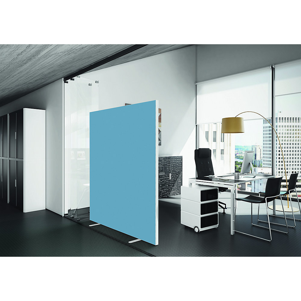 Trennwand easyScreen, HxT 1740 x 390 mm, blau, Breite 1600 mm EasyScreen 2