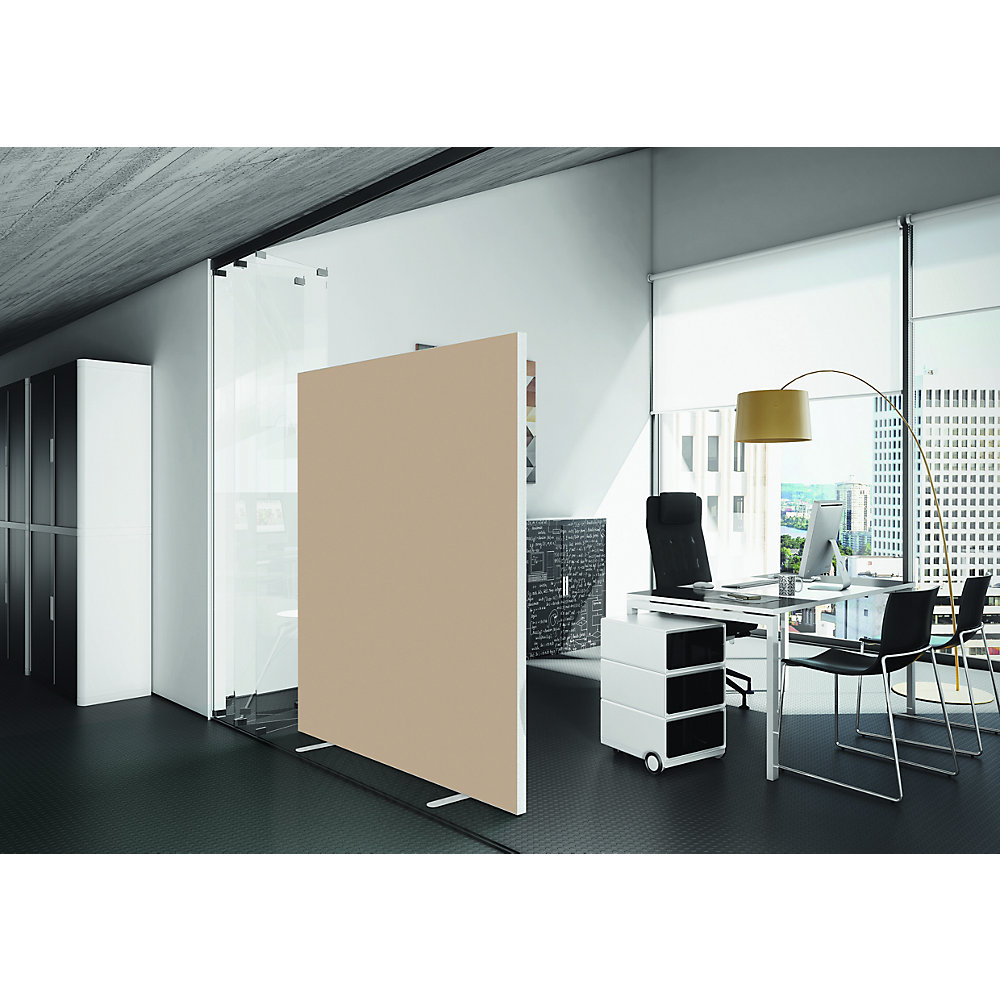 Trennwand easyScreen, HxT 1740 x 390 mm, sand, Breite 1600 mm EasyScreen 2