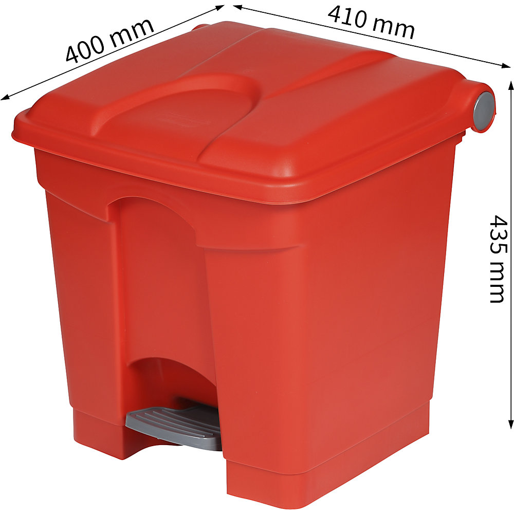Treteimer, Volumen 30 l, BxHxT 410 x 435 x 400 mm, rot Probbax 2