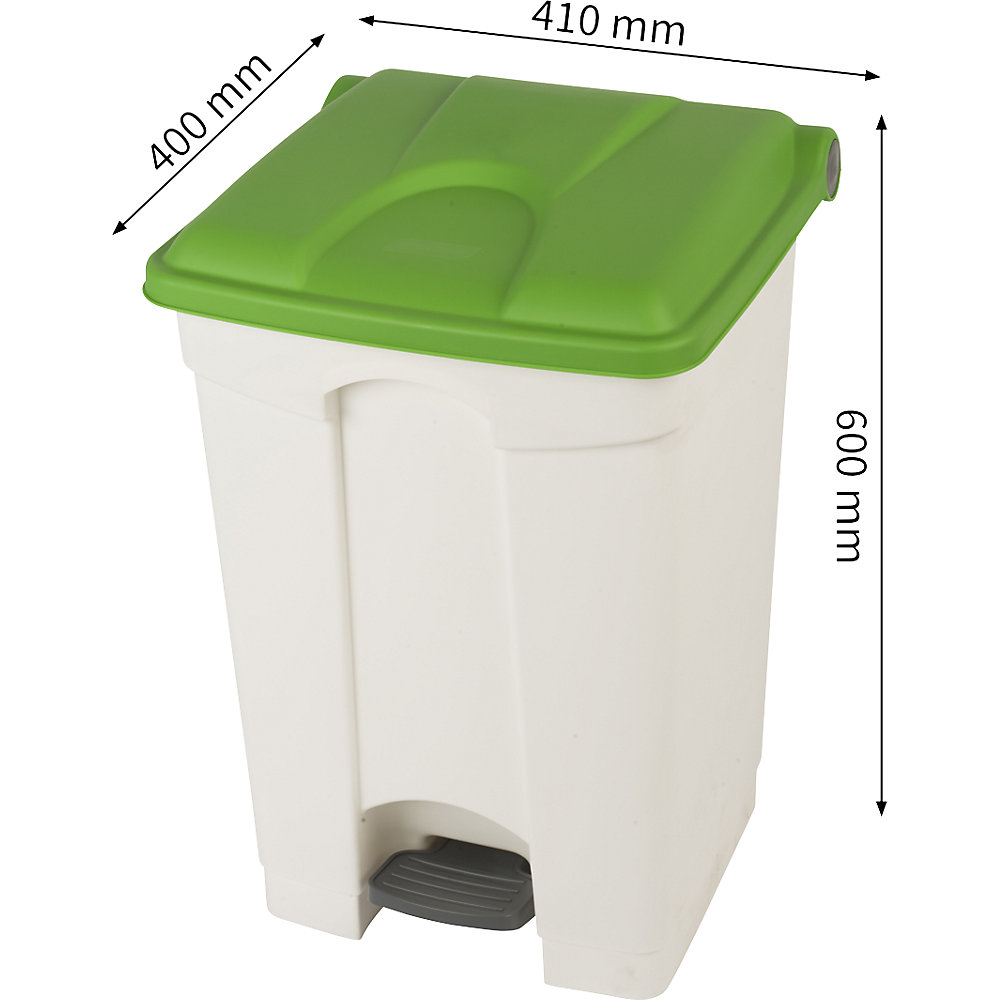 Poubelle à pédale Probbax Blanc/Vert 45L 2