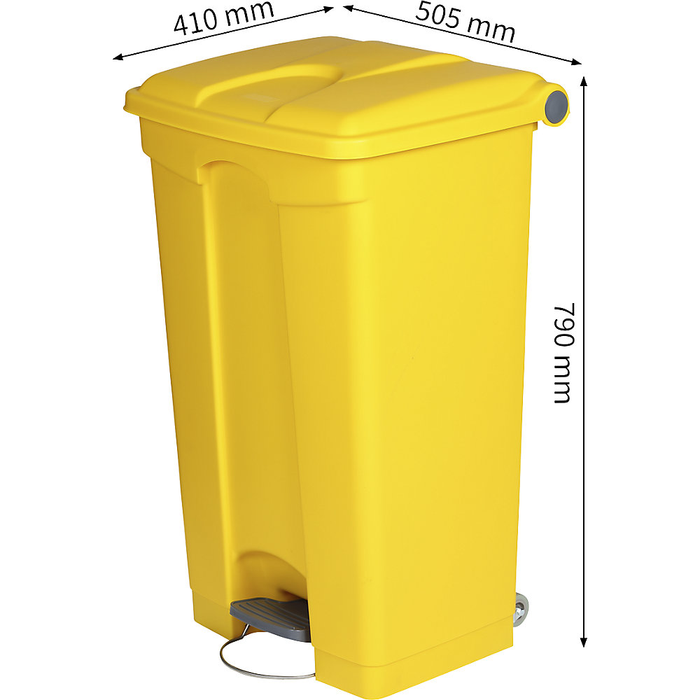 Treteimer, Volumen 90 l, BxHxT 505 x 790 x 410 mm, gelb Probbax 2