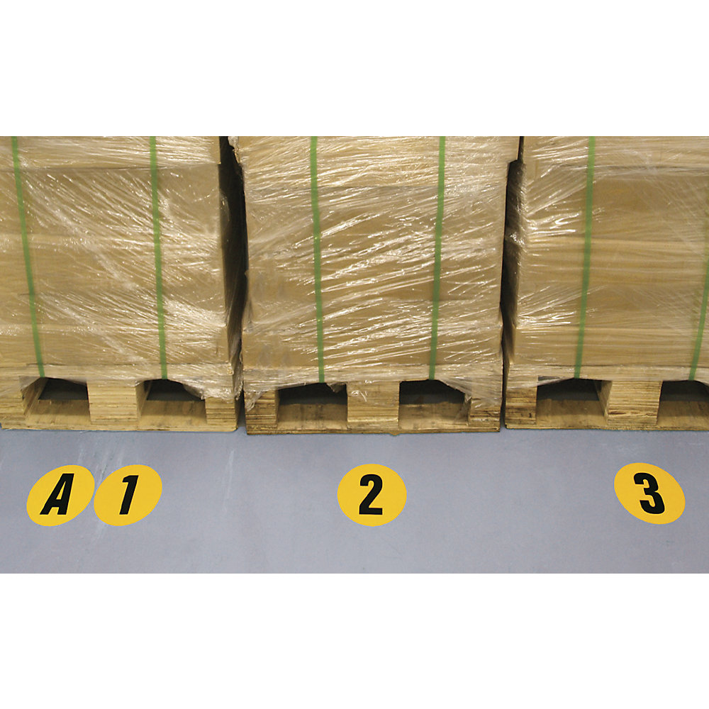 Kaiserkraft PVC Floor Markings Number Set Yellow 190mm 2