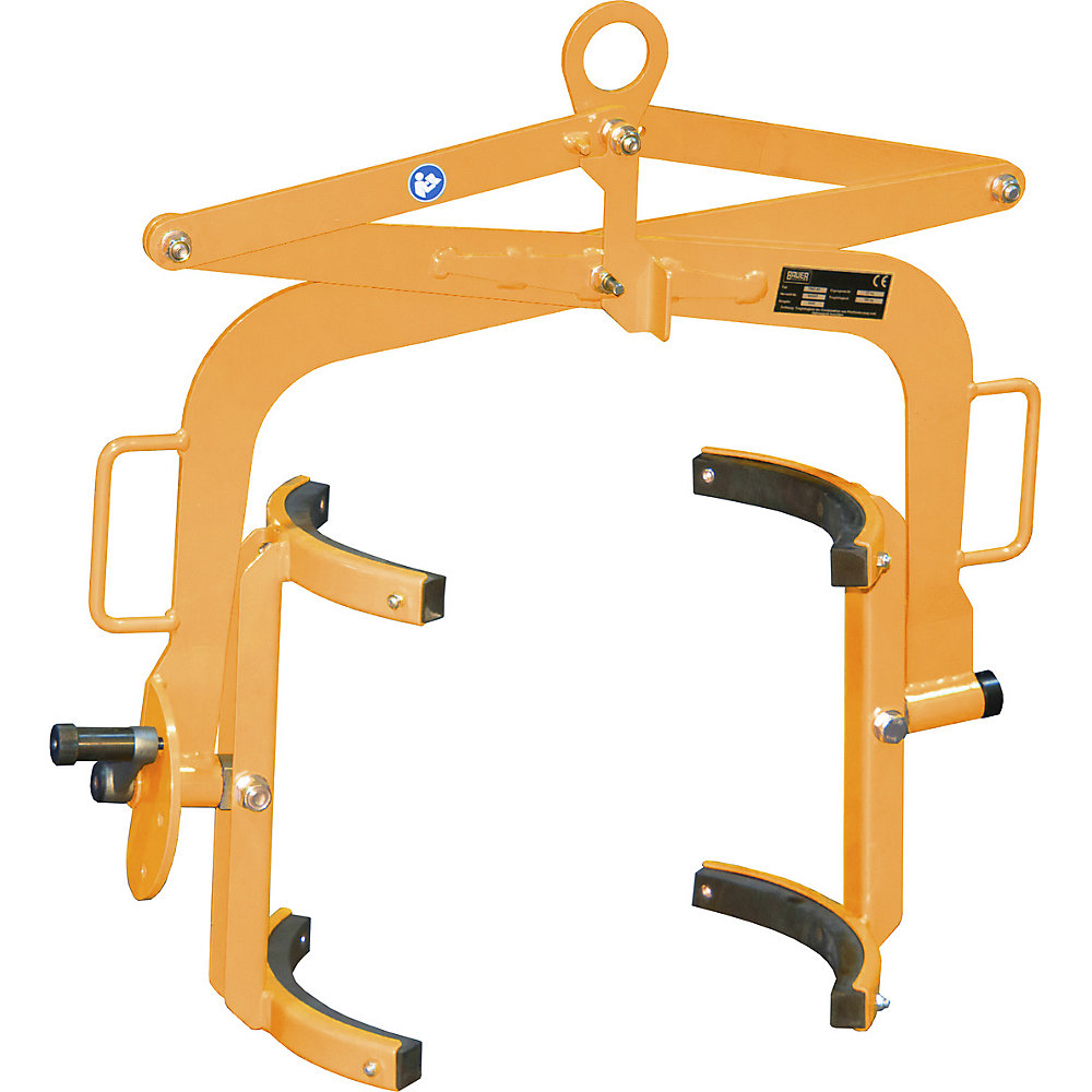 Fasswendezange, für 60-l-Stahl-Spund- und Deckelfässer, orange eurokraft pro