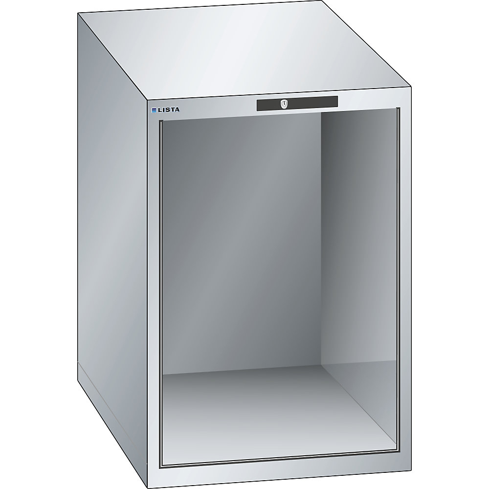 Schubladenschrank-Leergehäuse, Außen-BxT 564 x 572 mm, Höhe 800 mm, lichtgrau LISTA