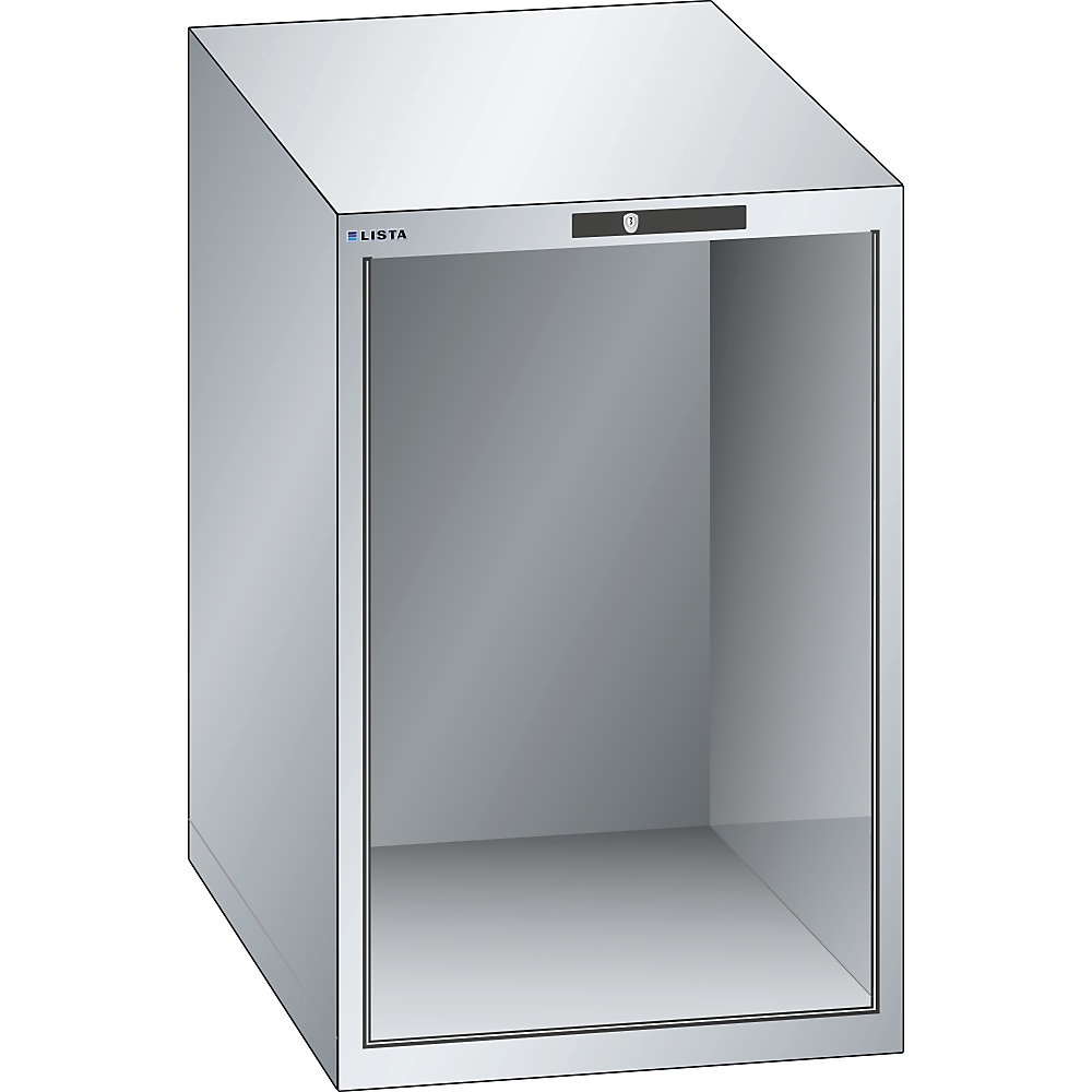 Schubladenschrank-Leergehäuse, Außen-BxT 564 x 572 mm, Höhe 850 mm, lichtgrau LISTA