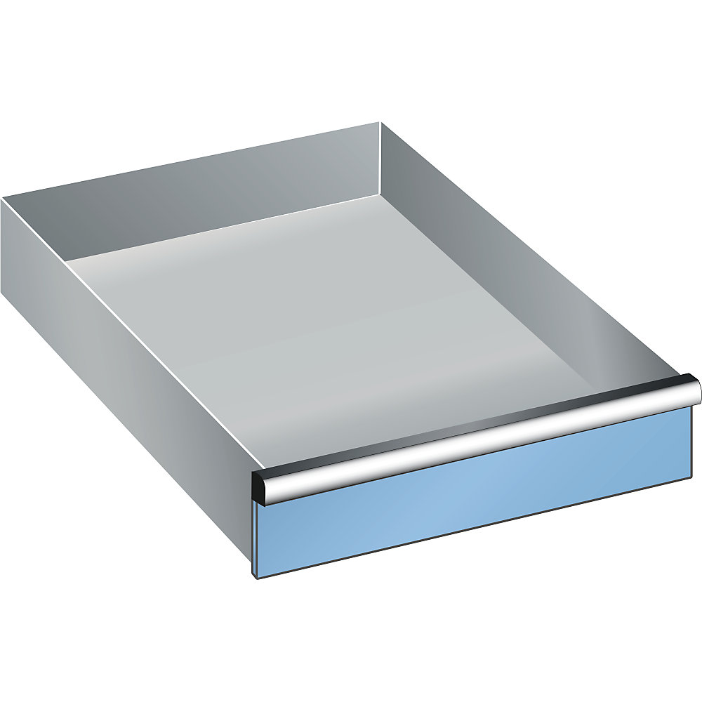 Schublade, für Schrank-BxT 564 x 725 mm, Traglast 200 kg, Fronthöhe 100 mm, lichtblau LISTA