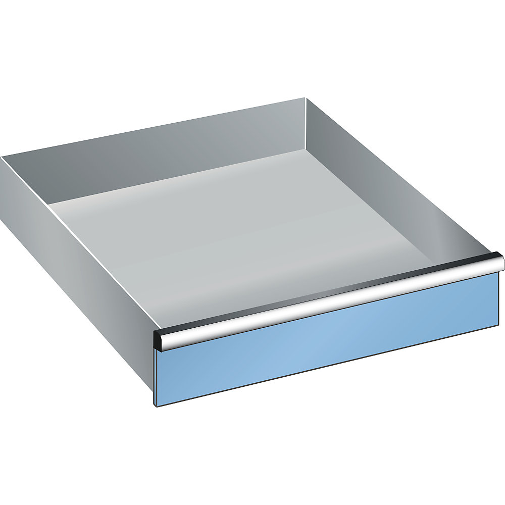 Schublade, für Schrank-BxT 717 x 725 mm, Traglast 200 kg, Fronthöhe 125 mm, lichtblau LISTA