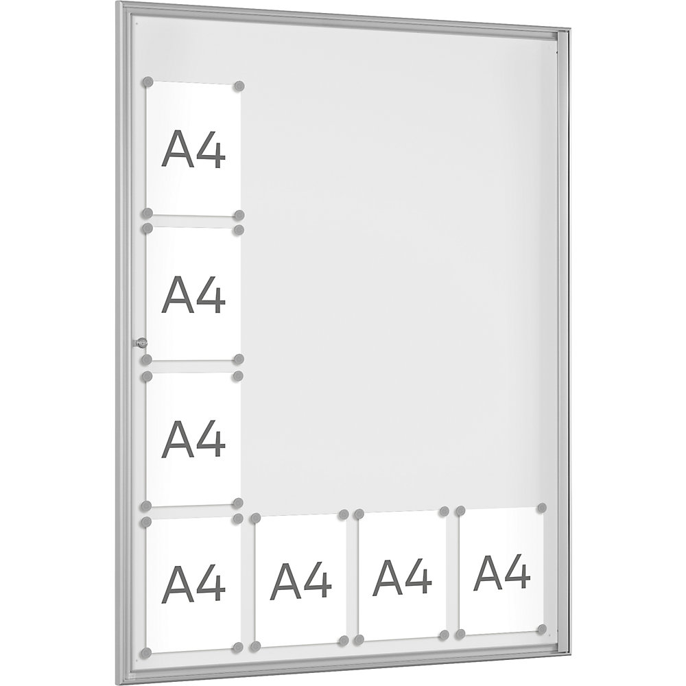 kaiserkraft Schaukasten BASIC, für 16 x DIN A4, reinweiß 2
