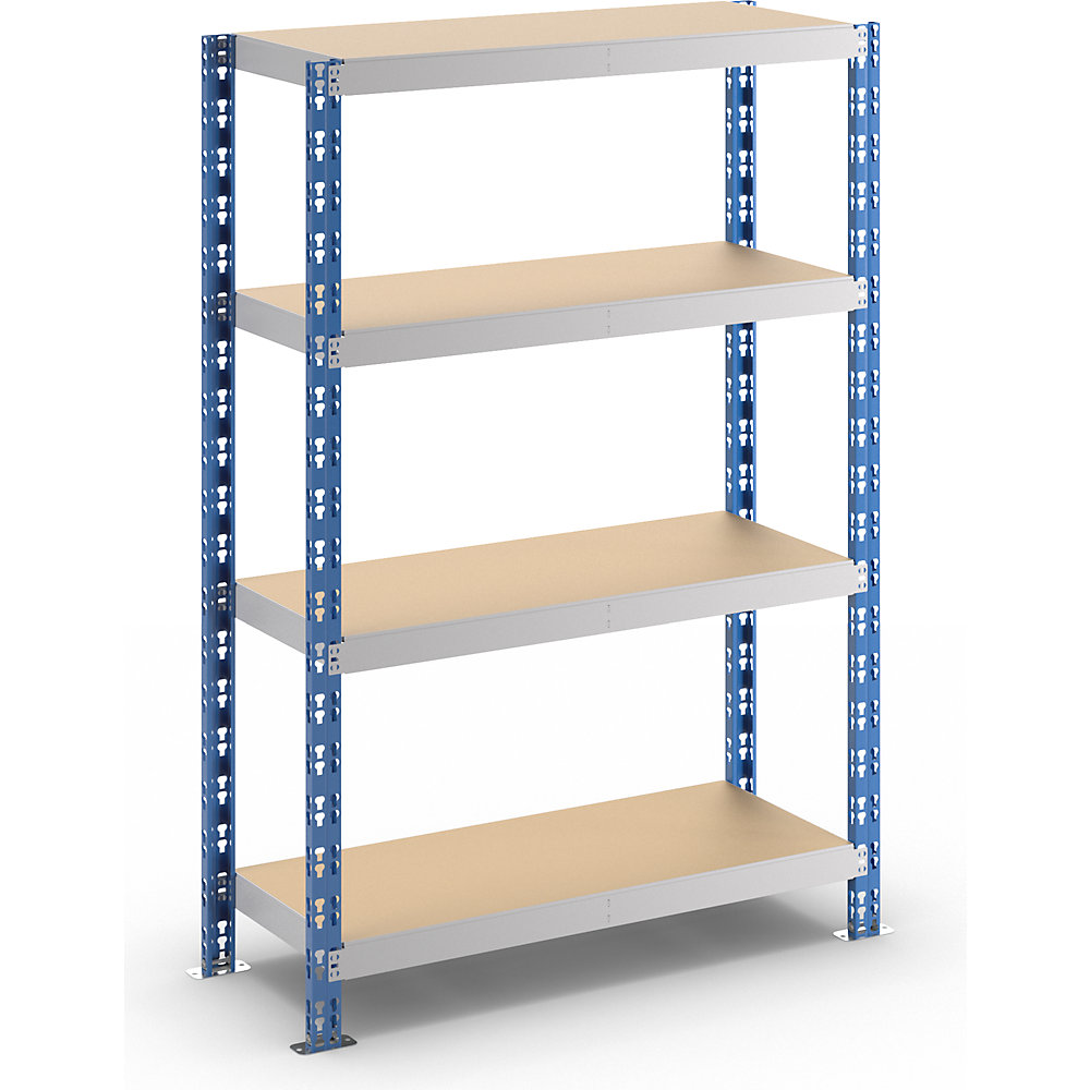 eurokraft basic Universal Boltless Shelving Unit Wood/Blue 150.8 x 105 x 40 cm