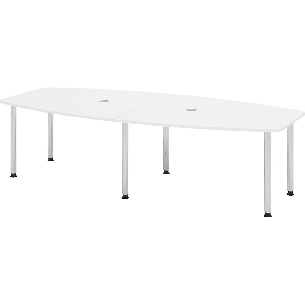 kaiserkirk Conference Table Round Tube Legs 10 Persons White