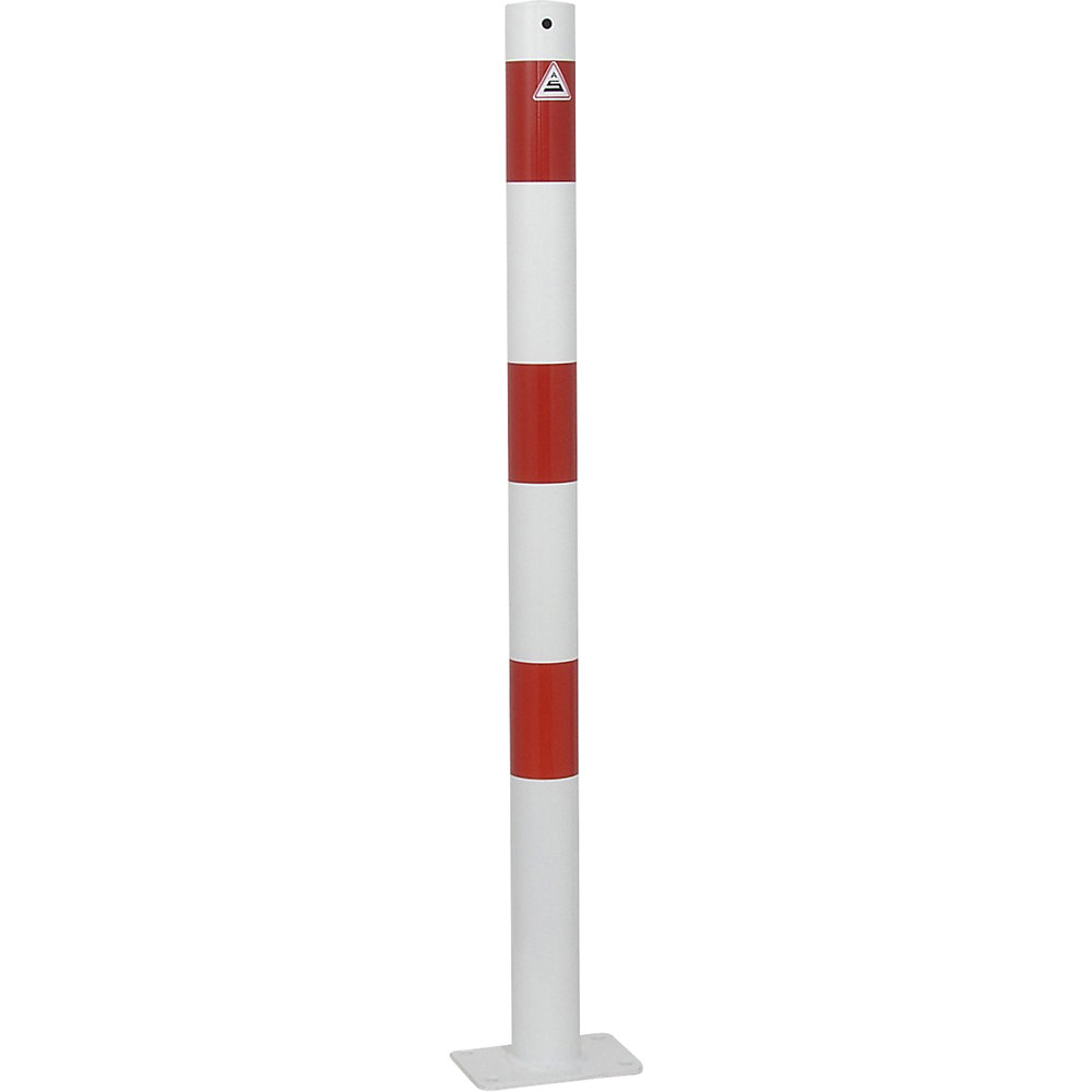 Absperrpfosten, Ø 60 mm, weiß / rot, zum Aufdübeln, ohne Öse Schake