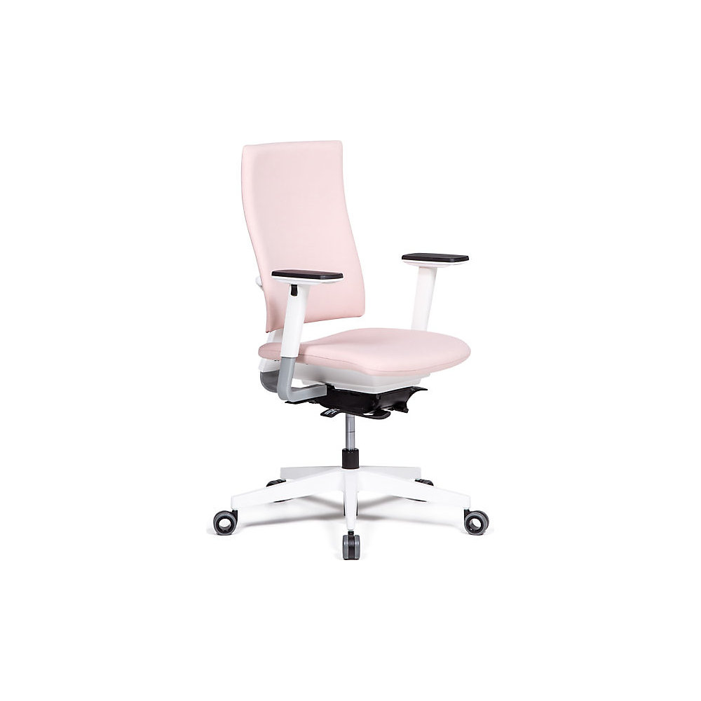kaiserkraft Bürostuhl Bianca, Synchronmechanik, rosa/weiß