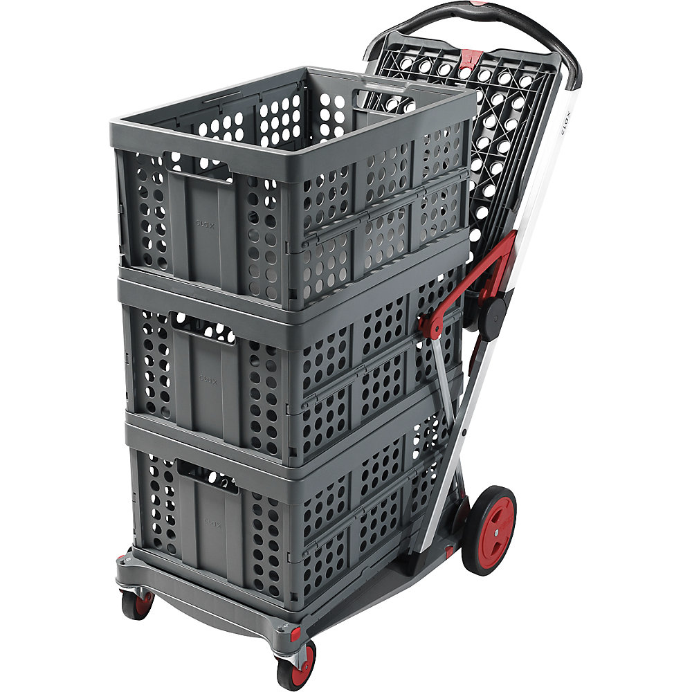 kaiserkraft CLAX Folding Cart with 46L Folding Box Red Edition 2
